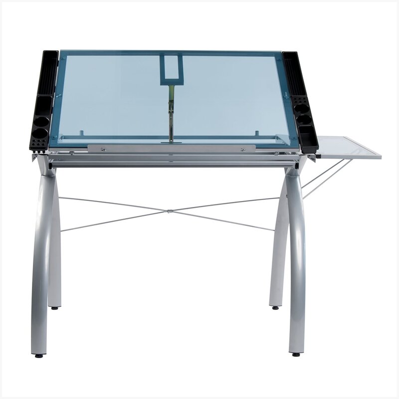 Latitude Run® Dash Glass Drafting Table & Reviews Wayfair